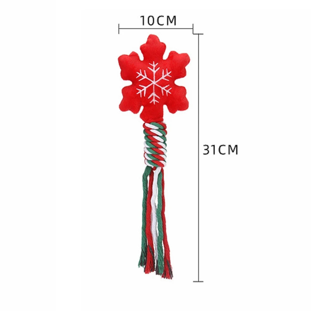 Jouet de Noël en corde & peluche pour chien & chiot