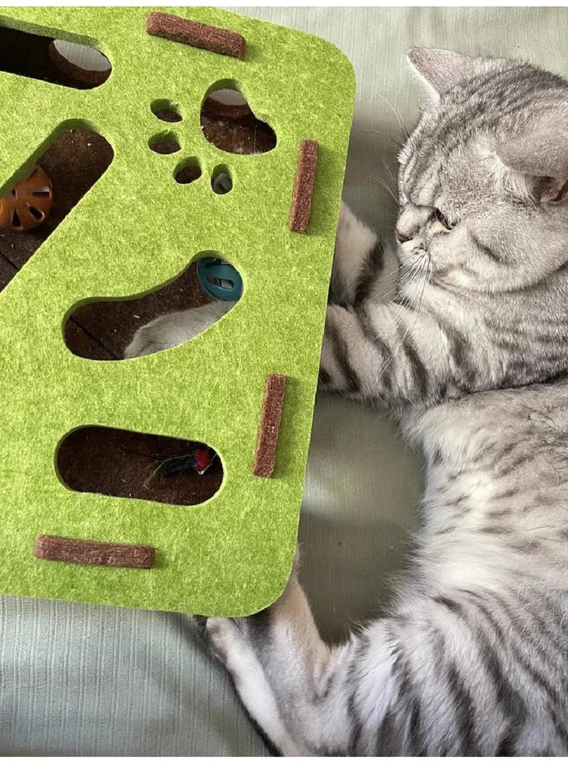 Puzzle interactif en feutre pour chat