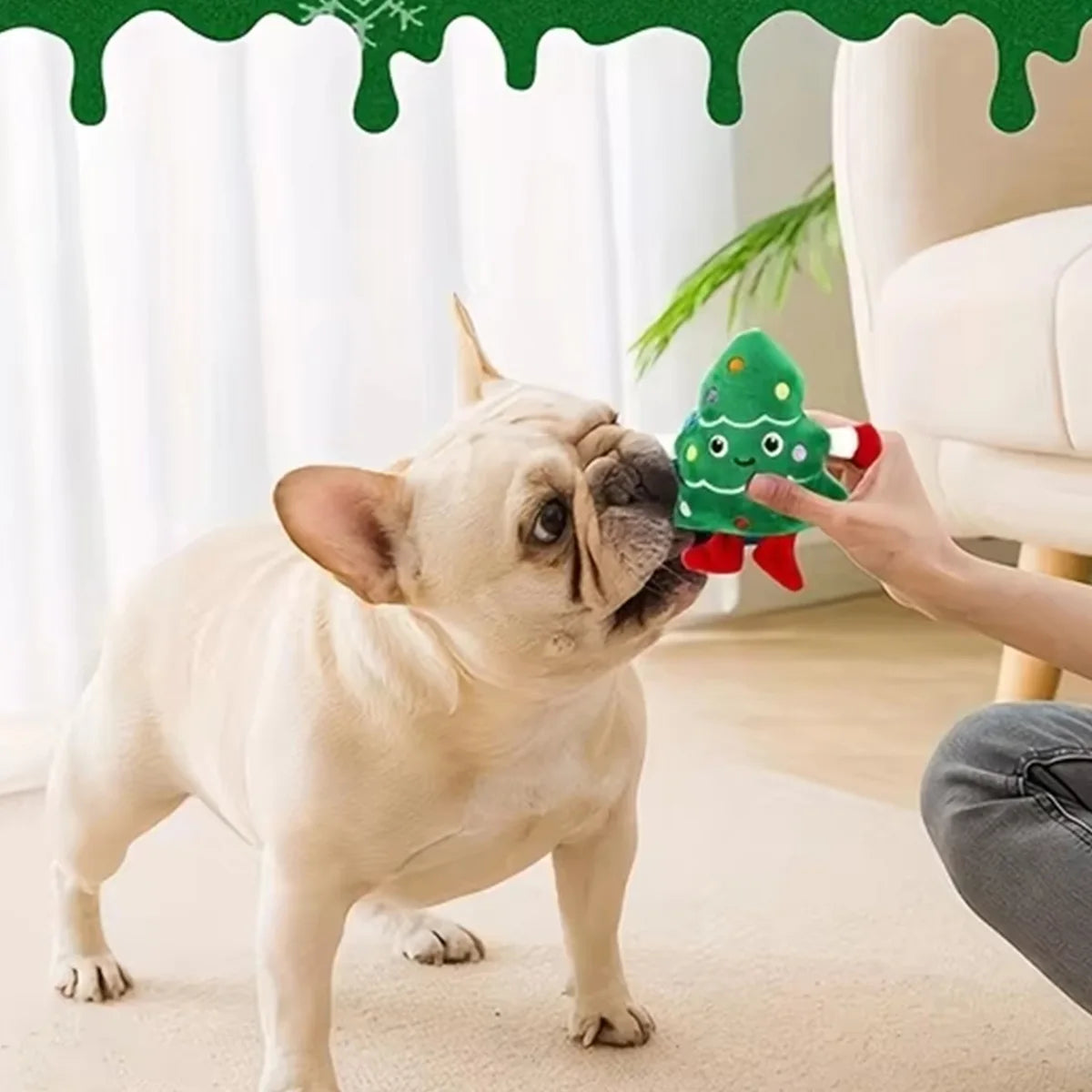 Jouet de Noël en peluche en forme de sapin pour chien & chat