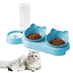 Bol triple 3-en-1 avec distributeur d’eau automatique pour chats et petits chiens