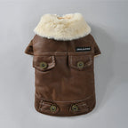 Veste d’hiver chaude effet cuir - chien et chat