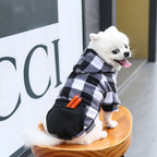 Sweat-shirt à capuche à carreaux - chien ou chat