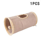 Tunnel en peluche pour chat