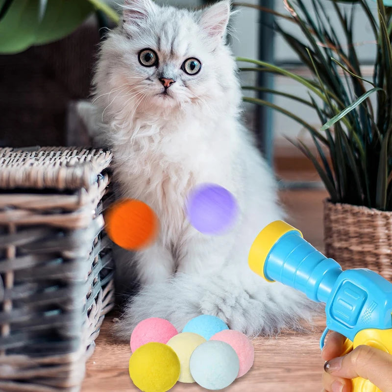 Pistolet lance-balles en mousse pour chat