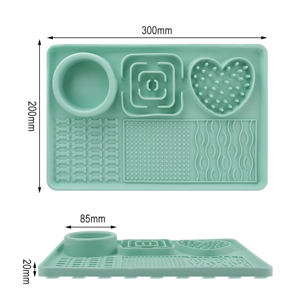 Tapis de léchage lent pour chien avec ventouse