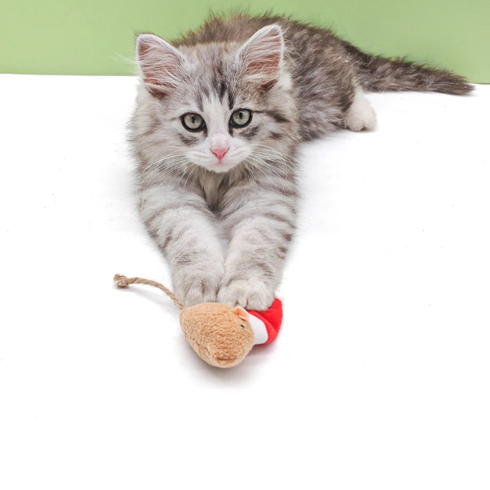 Jouet Souris Chapeau de Noël pour Chat