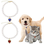 Collier perlé cœur - chat ou petit chien
