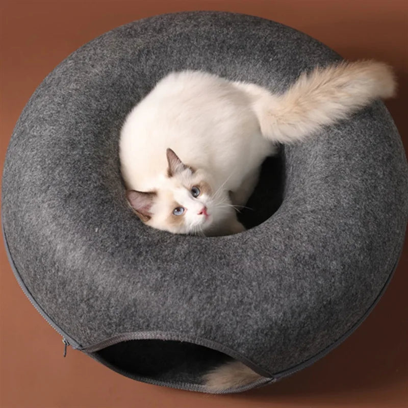 Tunnel Donut en Feutre pour Chat
