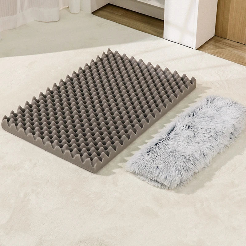 Matelas rectangulaire en peluche pour chien et chat