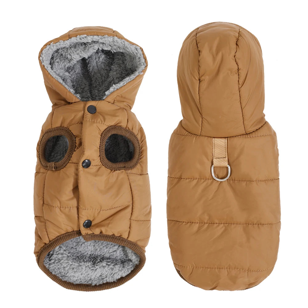 Veste d’Hiver à Capuche Imperméable pour Chien et Chat