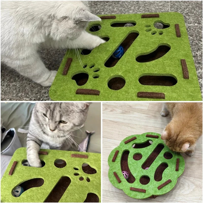 Puzzle interactif en feutre pour chat