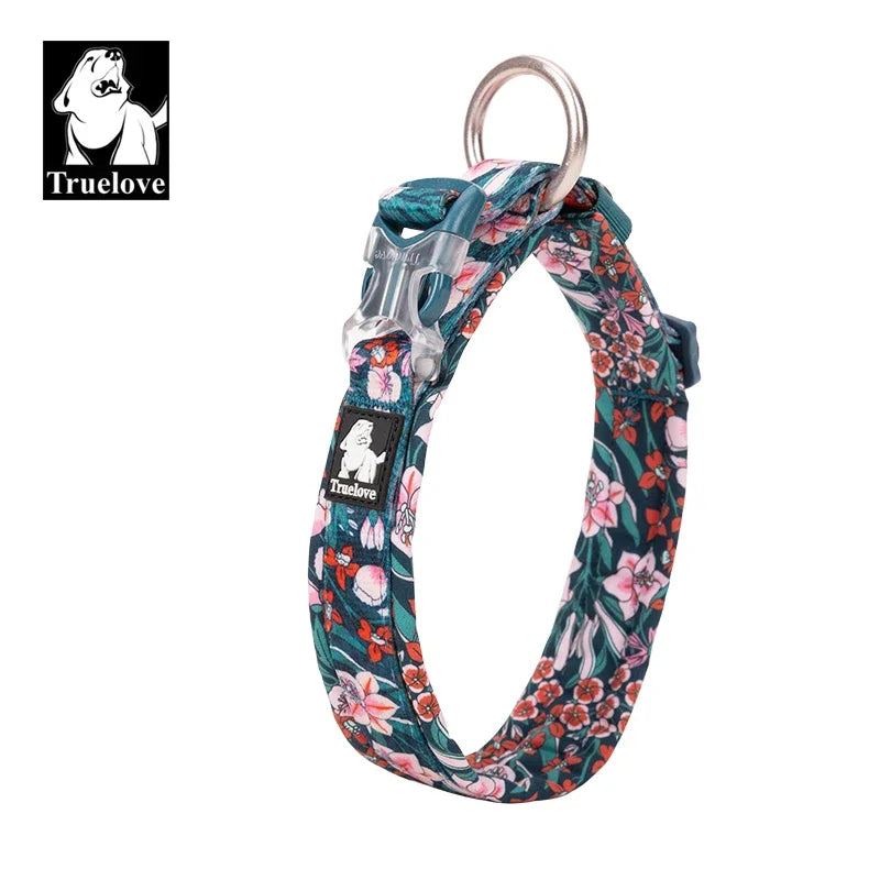 Collier pour chien floral rembourré en nylon