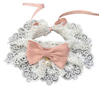 Collier dentelle nœud - chat ou petit chien