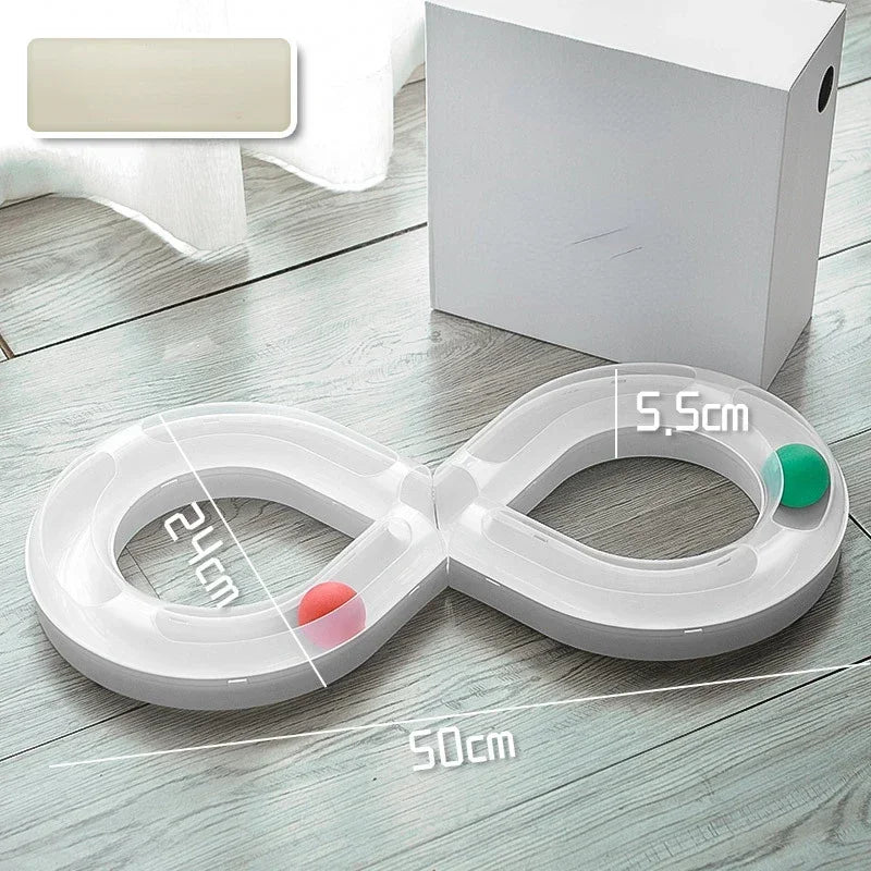 Tunnel en 8 pour chat – 2 balles incluses