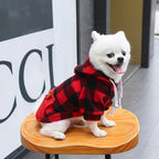 Sweat-shirt à capuche à carreaux - chien ou chat