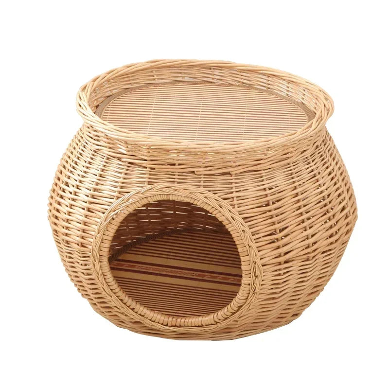Maison en rotin pour chat