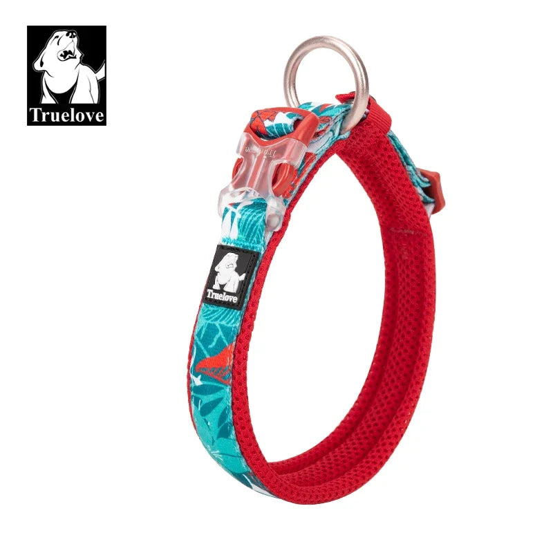 Collier pour chien floral rembourré en nylon