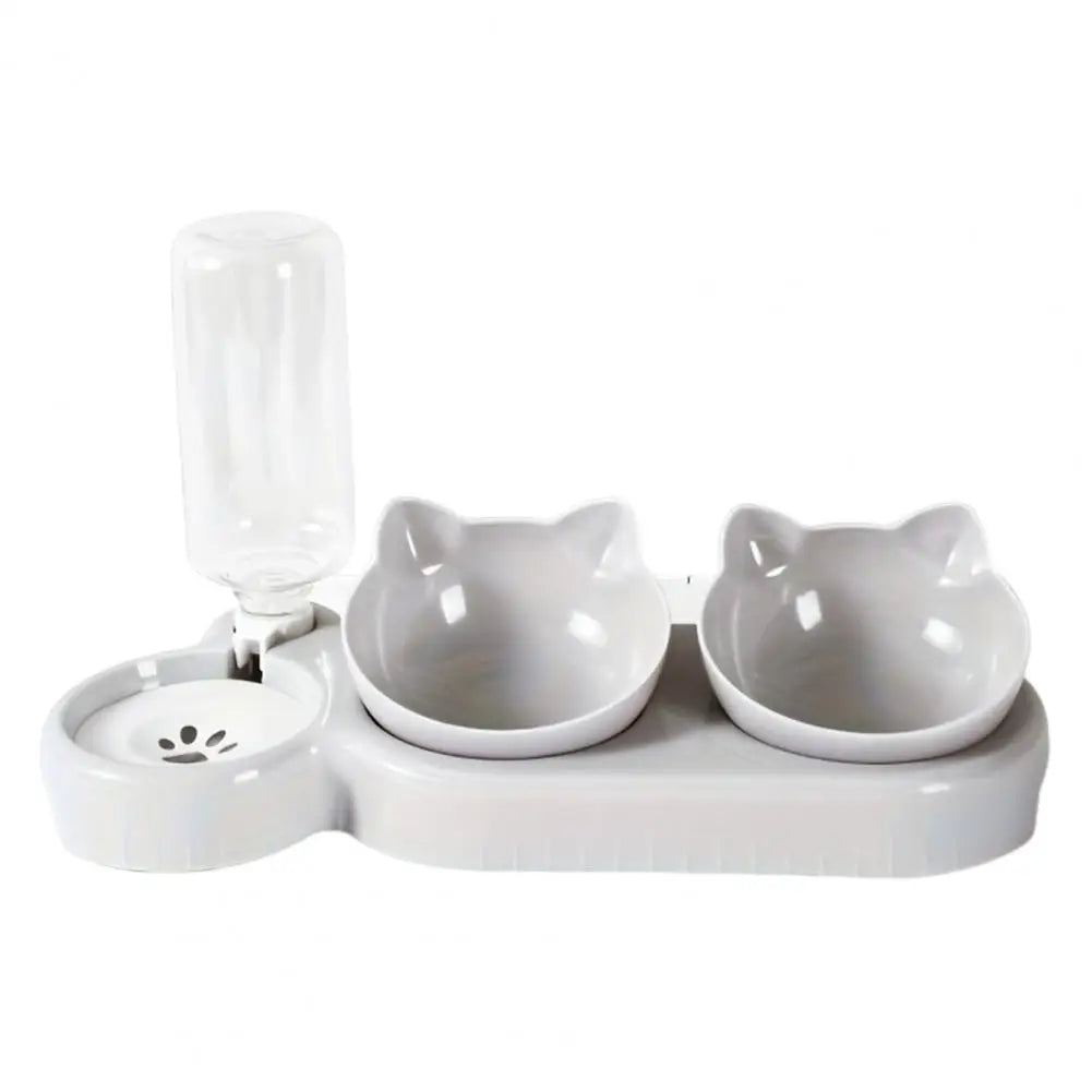 Bol triple 3-en-1 avec distributeur d’eau automatique pour chats et petits chiens