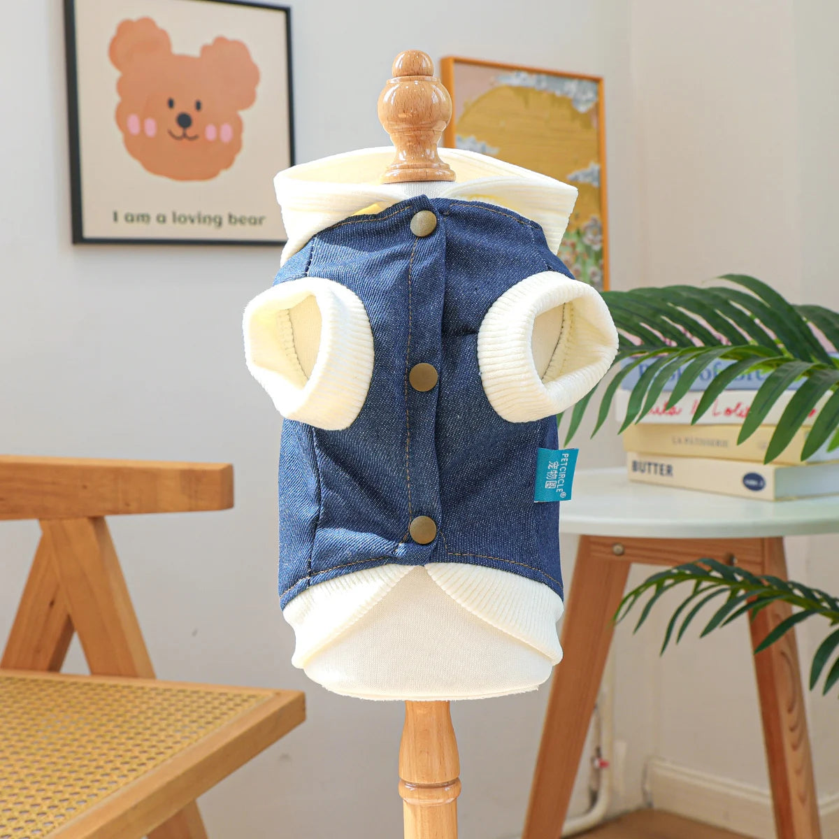 Veste à capuche style collège - chien et chat
