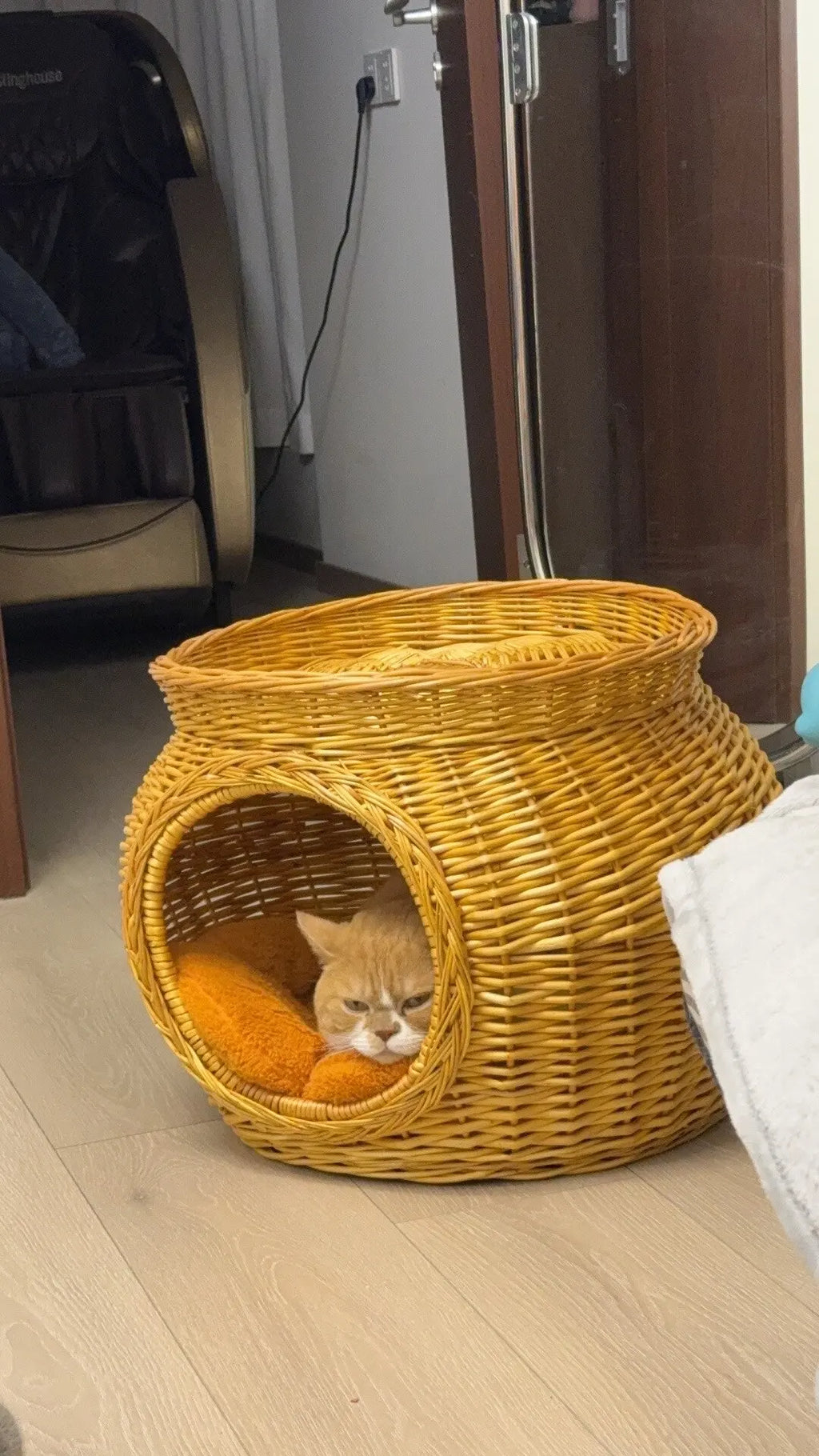 Maison en rotin pour chat