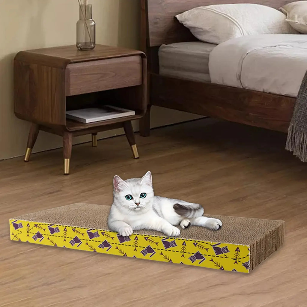 Planche griffoir en carton pour chat avec espace repos