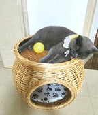 Maison en rotin pour chat