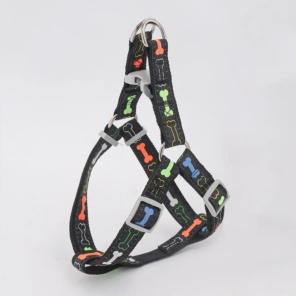 Harnais motif os avec laisse - chien