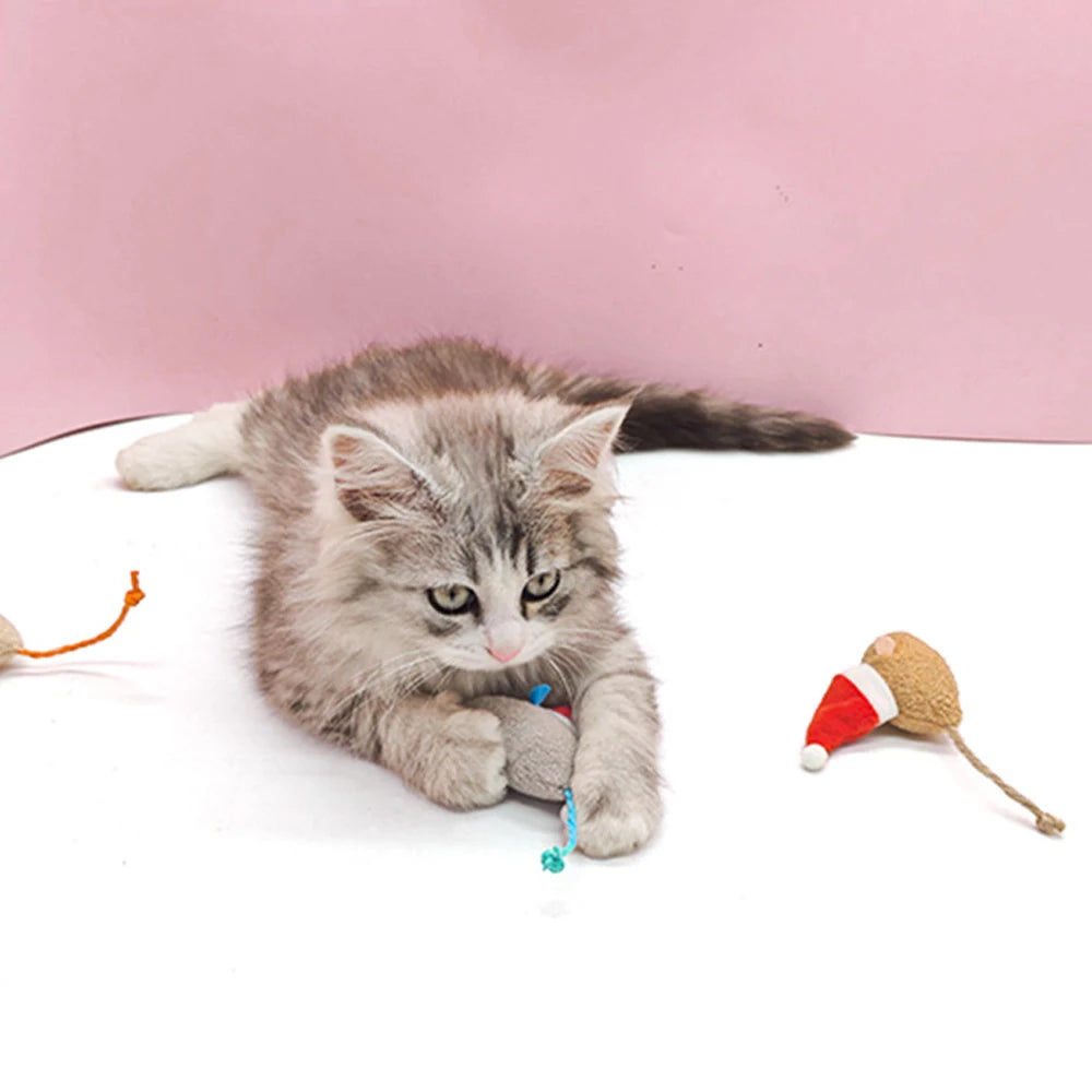Jouet Souris Chapeau de Noël pour Chat