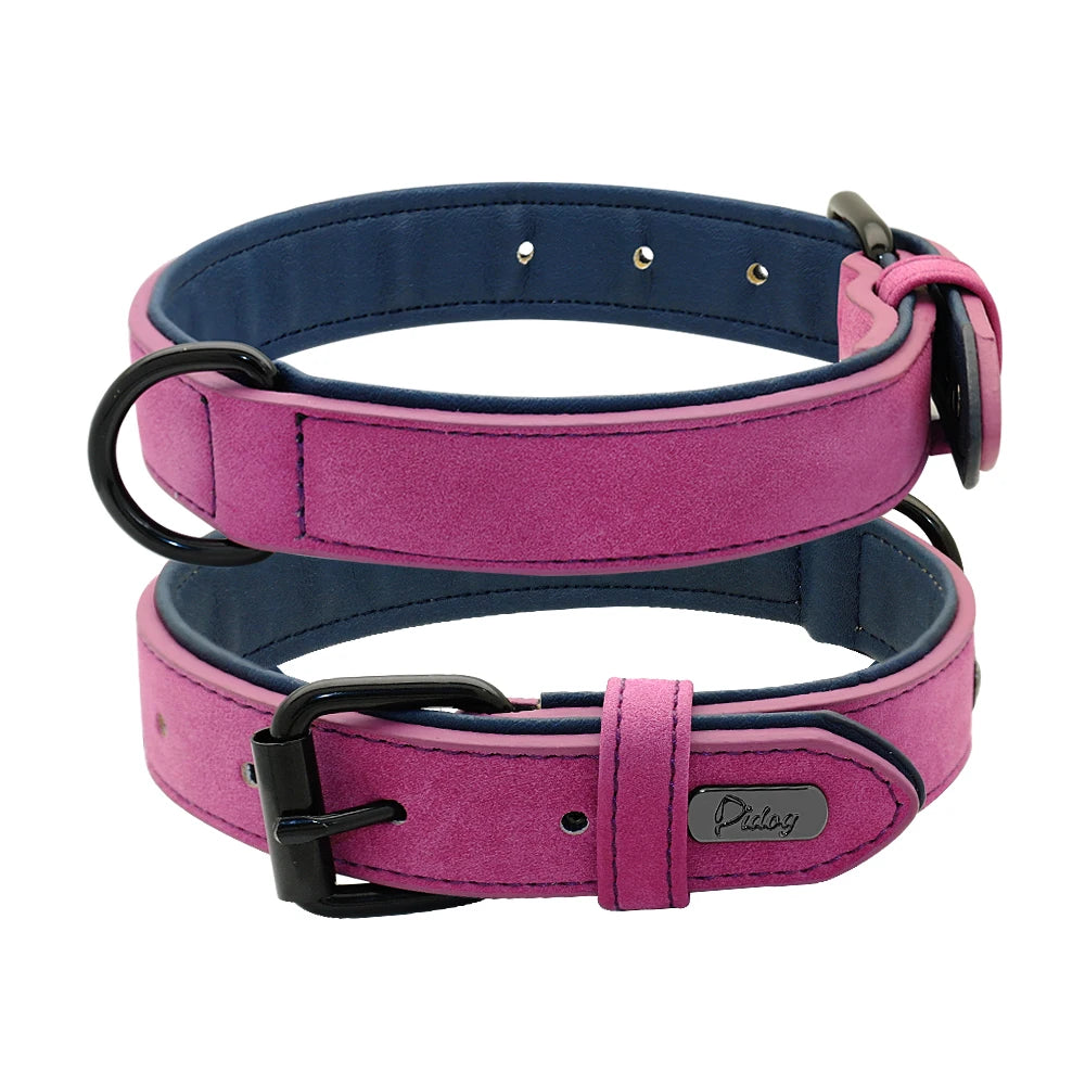 Collier en cuir rembourré – chien