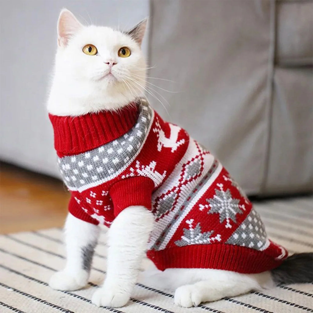 Pull de Noël col roulé pour chien & chat