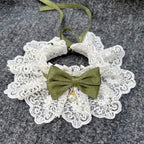 Collier dentelle nœud - chat ou petit chien