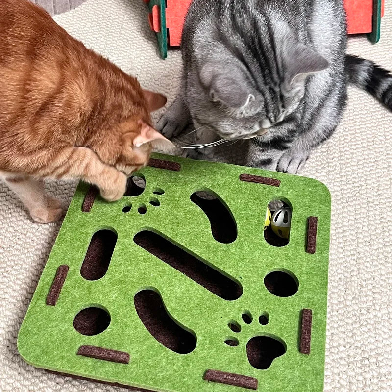 Puzzle interactif en feutre pour chat
