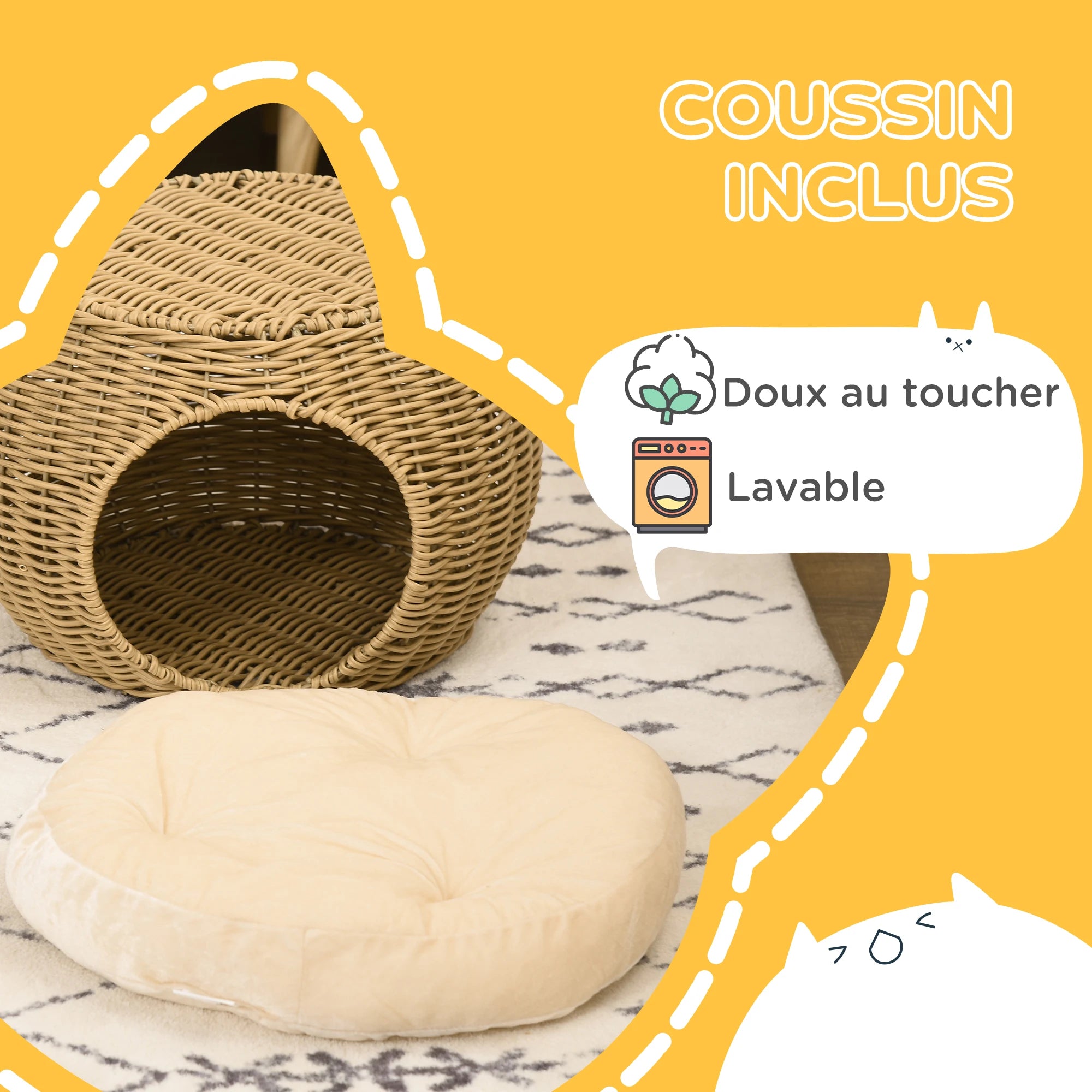 Panier cocon 2 niveaux - chat
