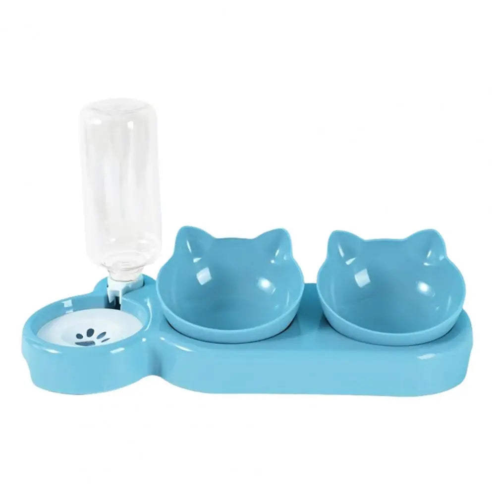 Bol triple 3-en-1 avec distributeur d’eau automatique pour chats et petits chiens