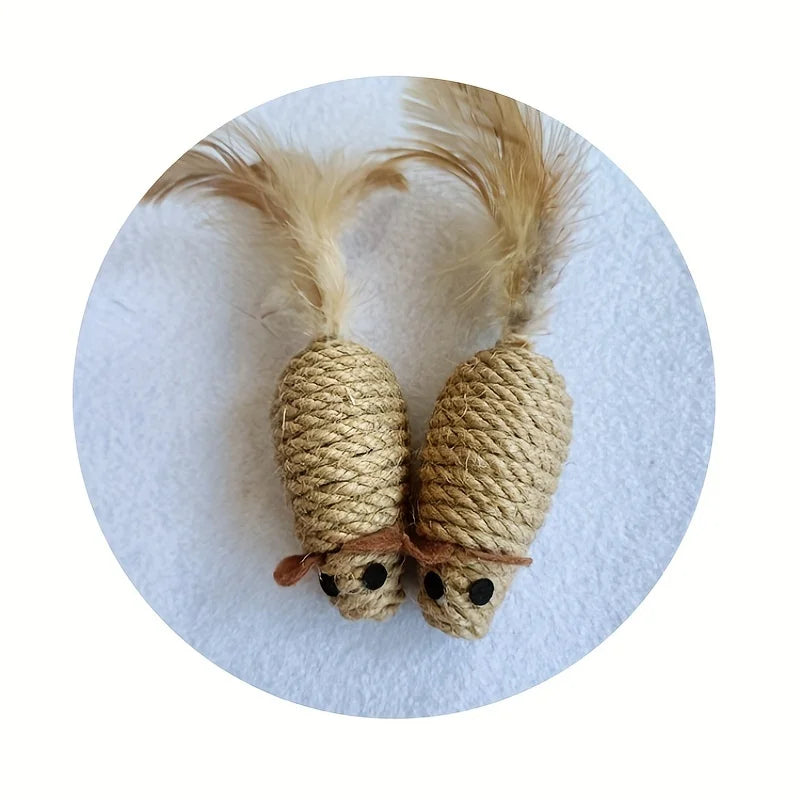 Lot de souris en sisal pour chat