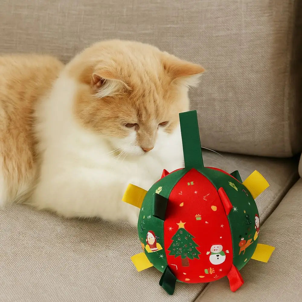Balle de Noël grinçante pour chien & chat