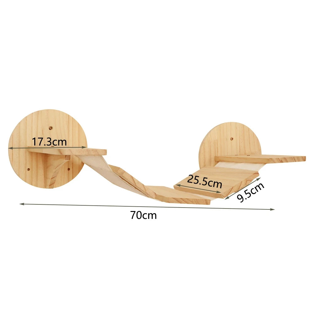 Arbre à Chat Mural en Bois