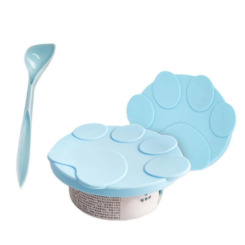 Couvercle 3-en-1 en silicone pour boîtes (options avec ou sans cuillère)