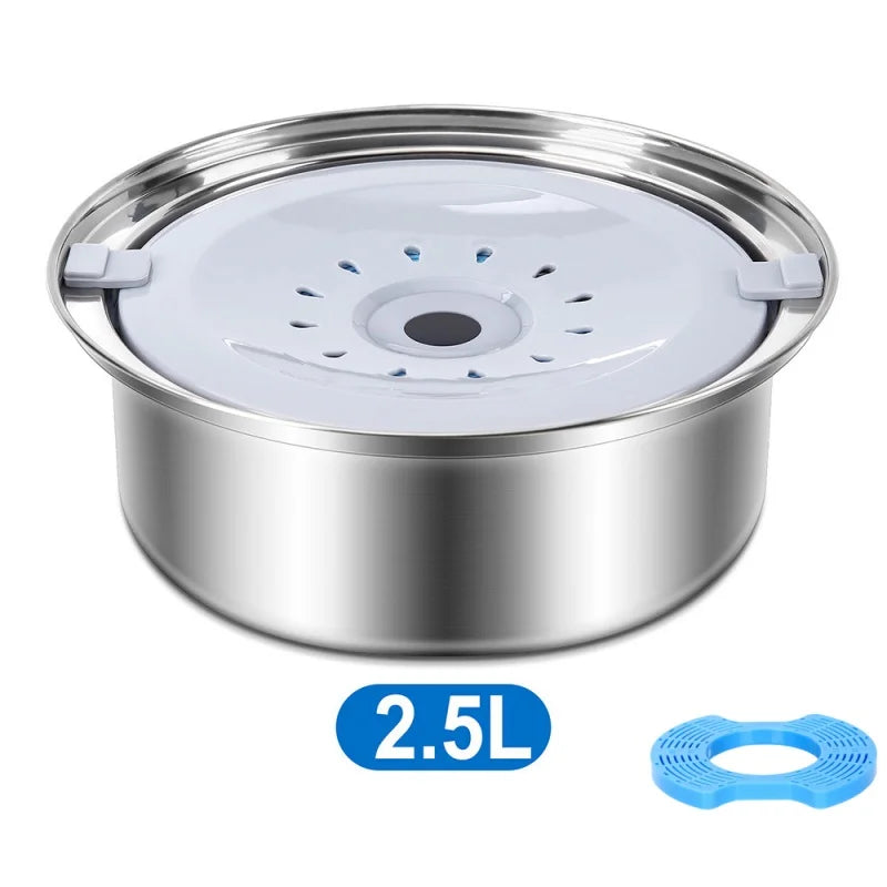 Bol à eau inox anti-déversement avec filtre