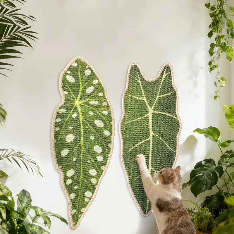 Griffoir feuille en sisal vert pour chat