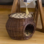 Maison en rotin pour chat