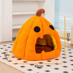 Nid citrouille Halloween - chat et petit chien