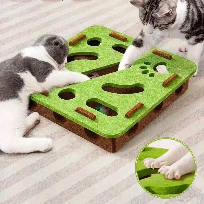Puzzle interactif en feutre pour chat