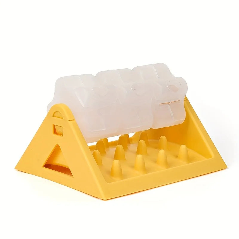 Jouet triangulaire distributeur de friandises interactif pour petit chien et chat