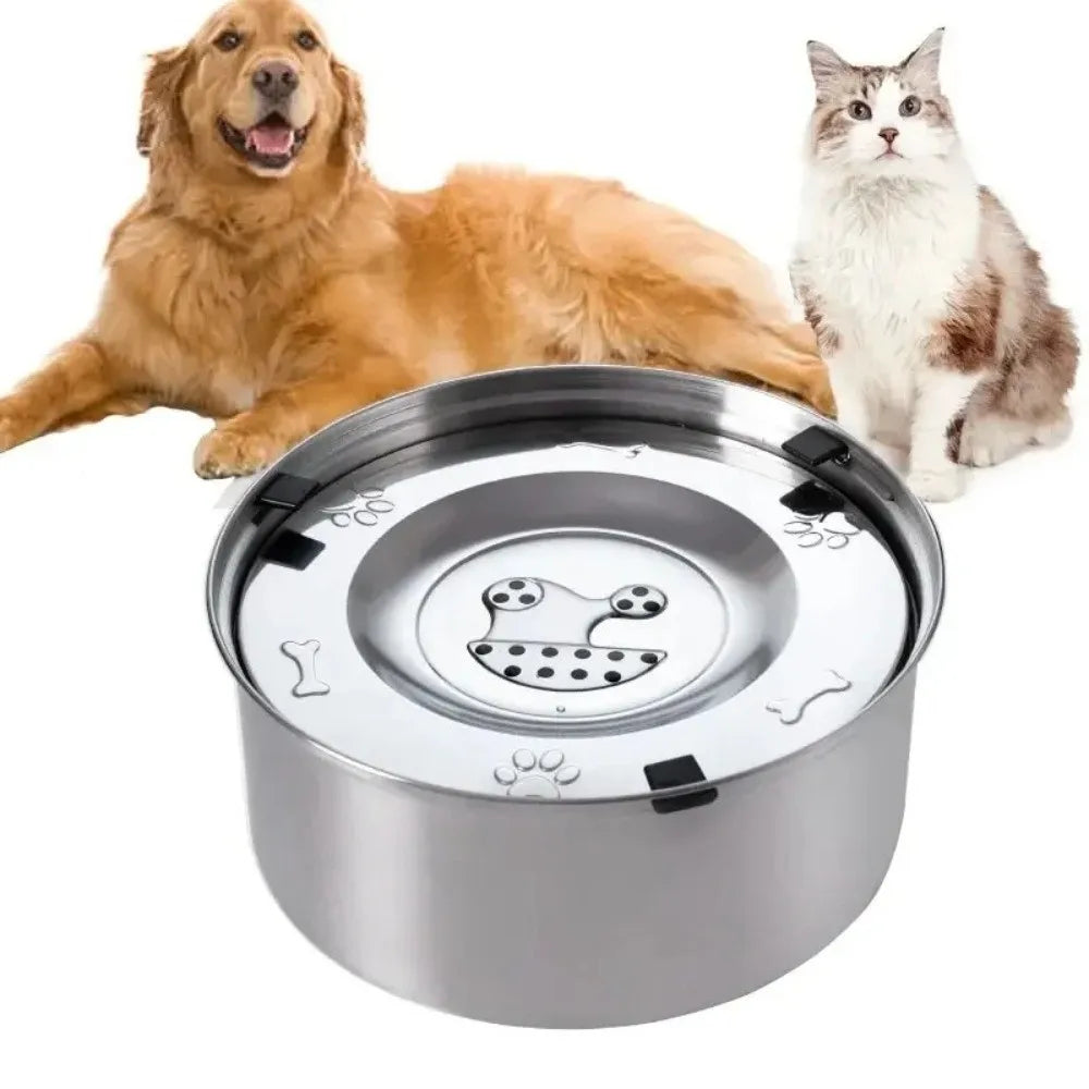Bol à eau inox avec disque flottant - chien ou chat
