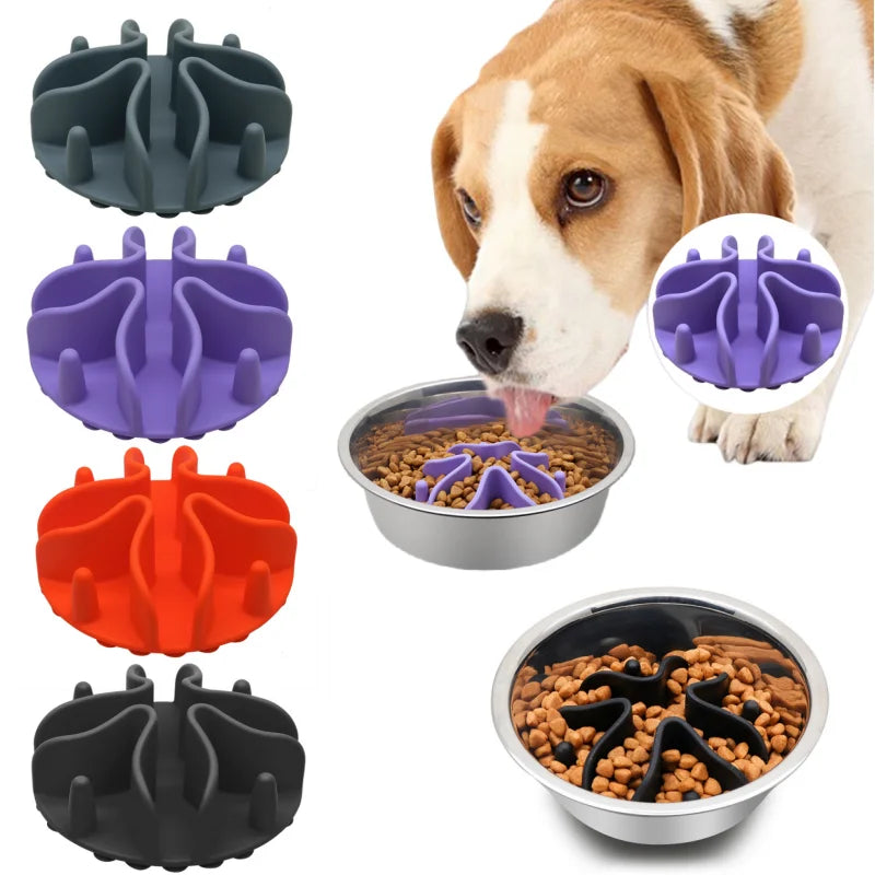 Insert d’alimentation lente en spirale en silicone pour chien
