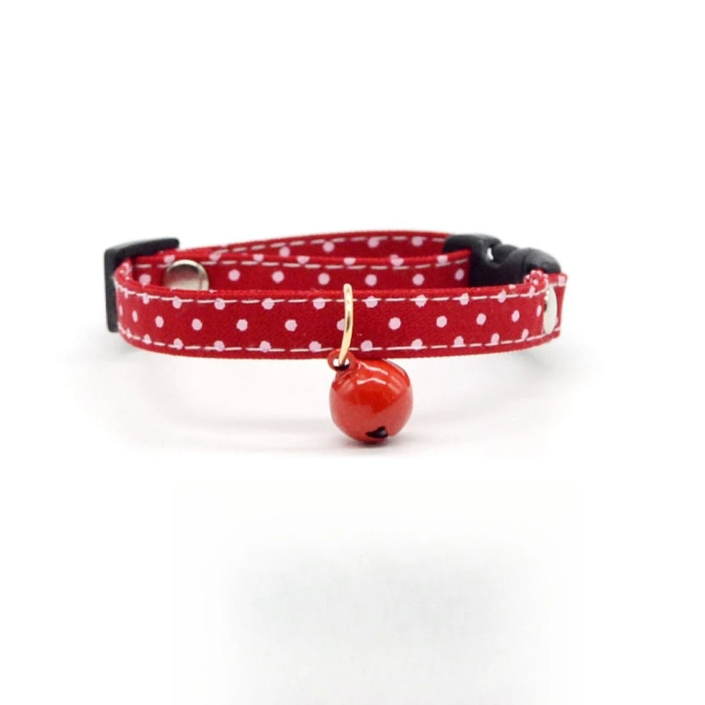 Collier rouge avec clochette - chaton et chat