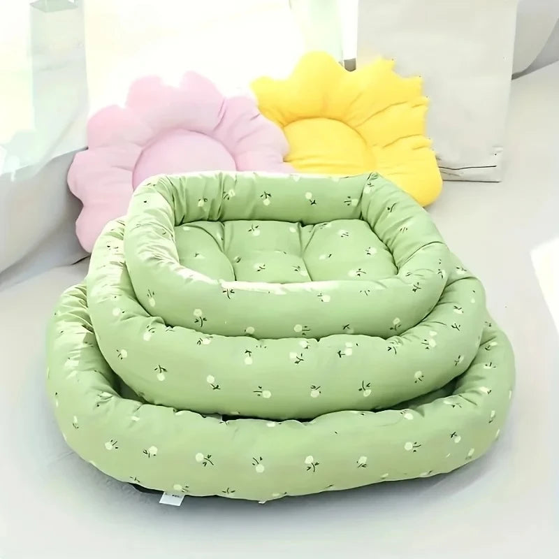 Canapé-lit floral confortable pour chien et chat
