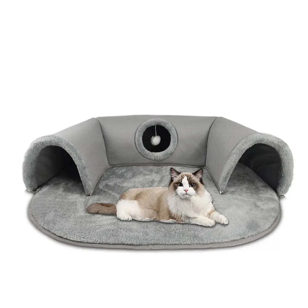 Tapis de jeu et de repos avec tunnels - chat