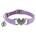 Collier velours cœur strass avec cloche